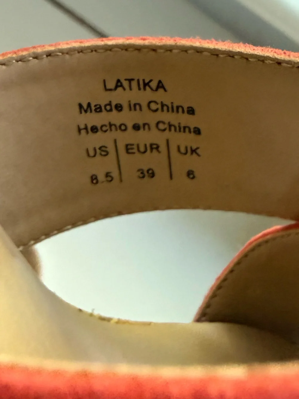 Mix No. 6 Coral / Orange Suede Cork Block Heel Sandals Size 8.5 Like New